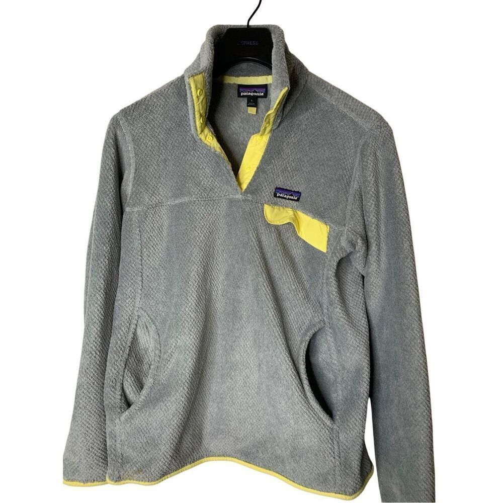 Patagonia Re-Tool snap T fleece pullover gray women's size large 25442